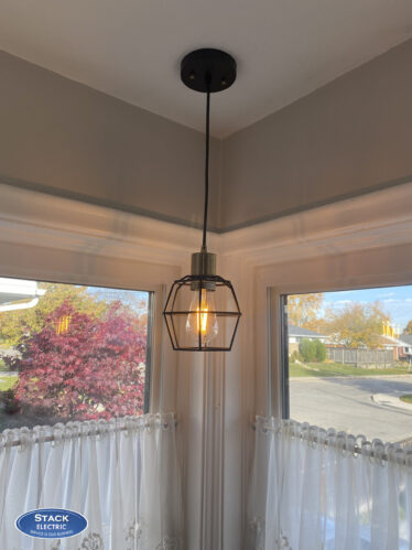 Hanging light installed by Stack Electric