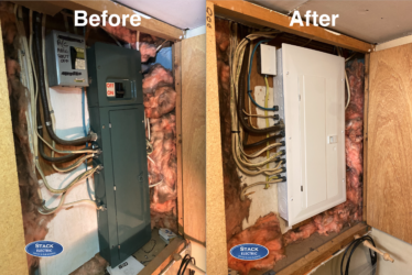 100 amp fuses to breakers, before and after image