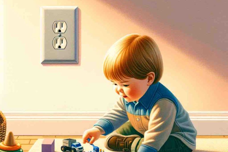 Baby-proof-your-electrical-outlets-Stack-Electric Child playing by an electrical outlet