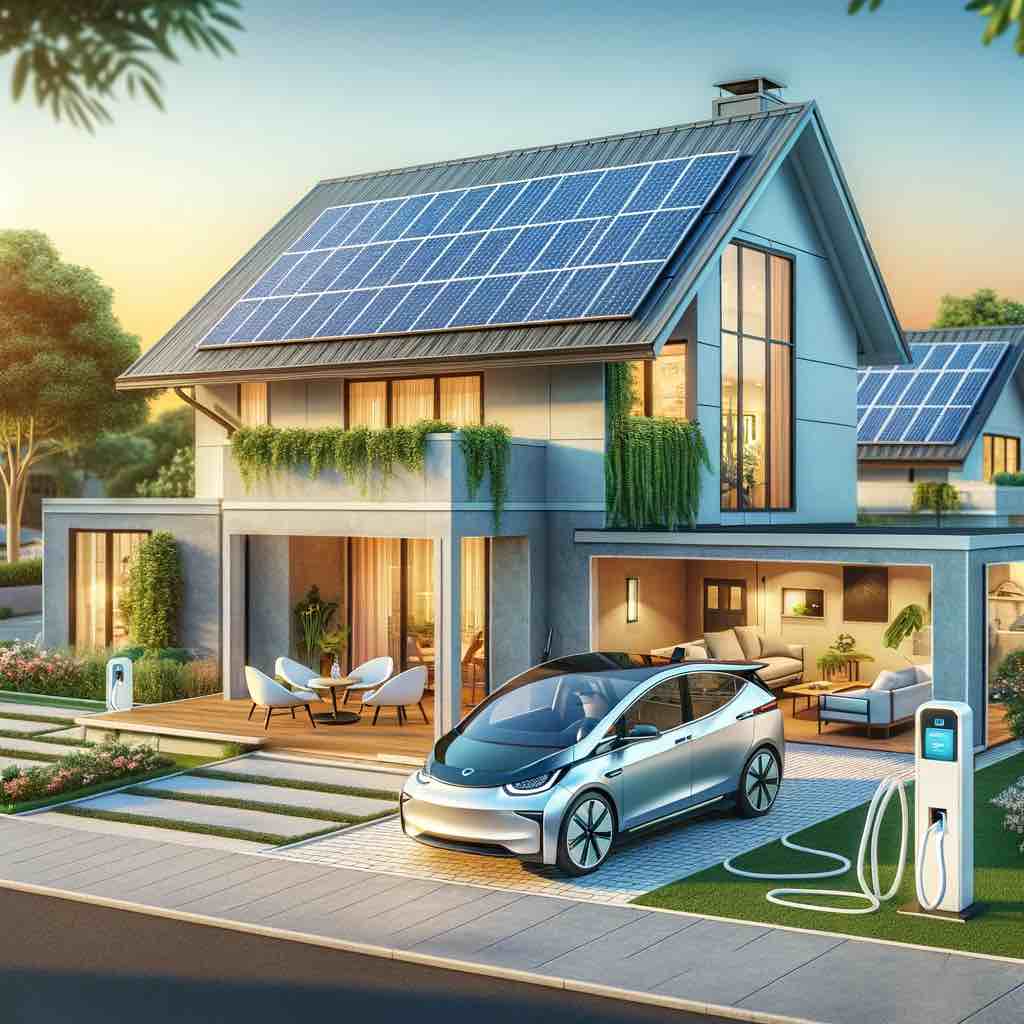 Charging your electric vehicle with Solar panels. Stack Electric
