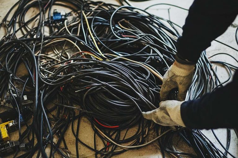 Old wiring Image of a pile of old wiring.