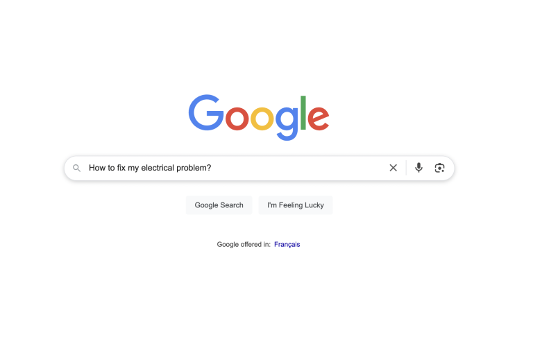 Google search for electrical issues Image of a Google search for Electrical problems