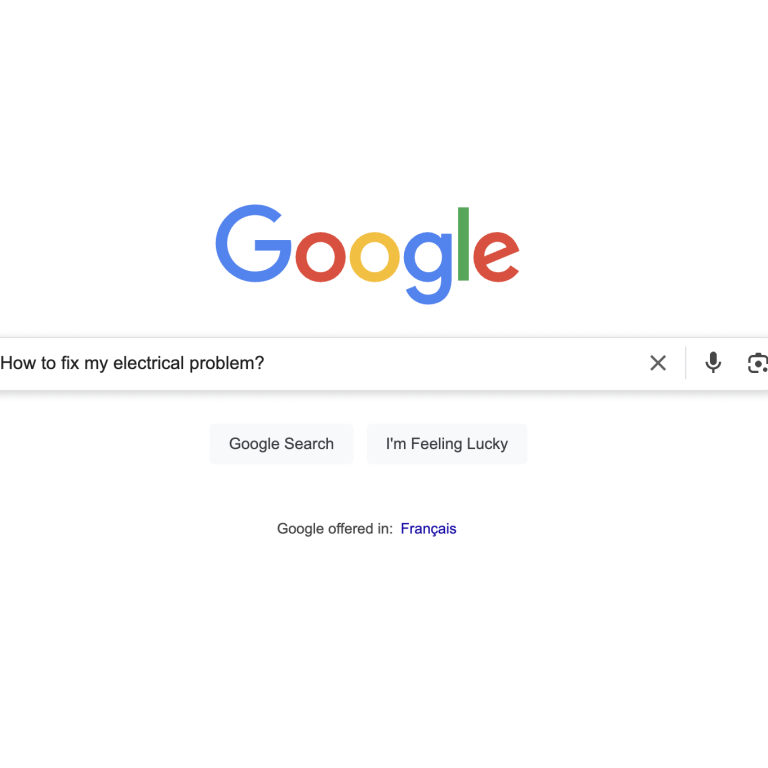 Google search for electrical issues Image of a Google search for Electrical problems